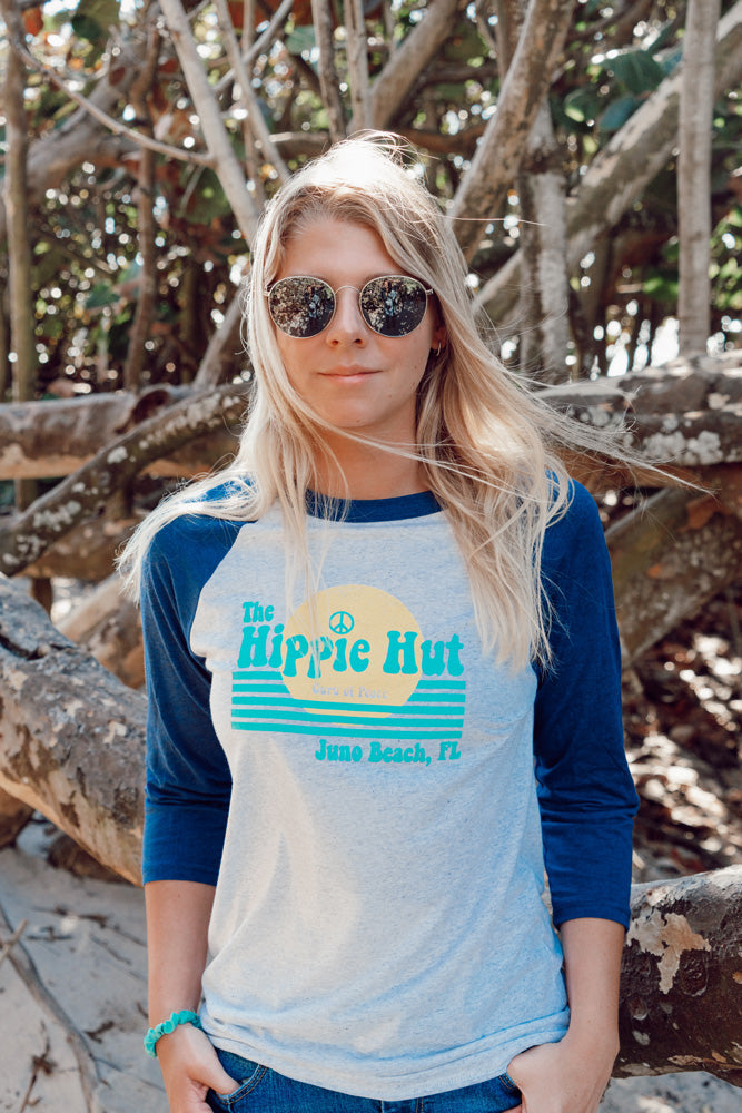 Unisex Hippie Hut Baseball Tee