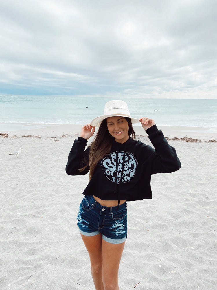 Women's Be Groovy Cropped Pullover Hoodie