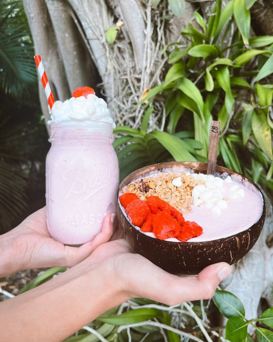 White Chocolate Raspberry Protein Bowl & Shake