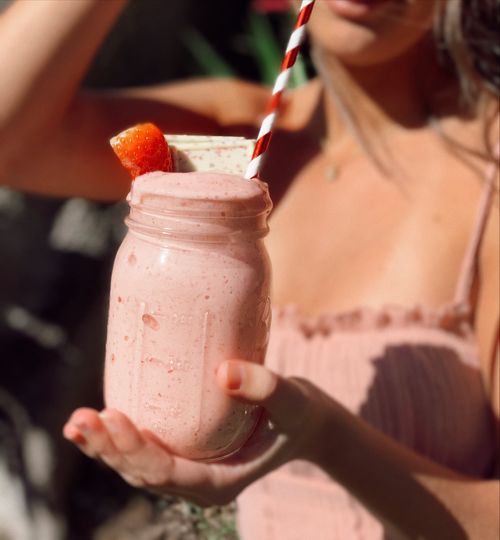 Strawberry Peppermint Protein Shake