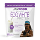 Jay Robb egg white protein package with a person giving a thumbs-up on a white background