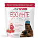 Jay Robb strawberry flavored egg white protein package on a white background