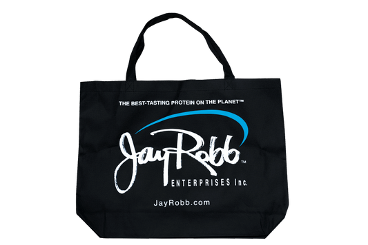 Black Jay Robb Eco Bag with the words 'Jay Robb Enterprises Inc'