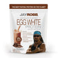 Jay Robb Egg White Protein package with a person in sunglasses and a bandana on a white background