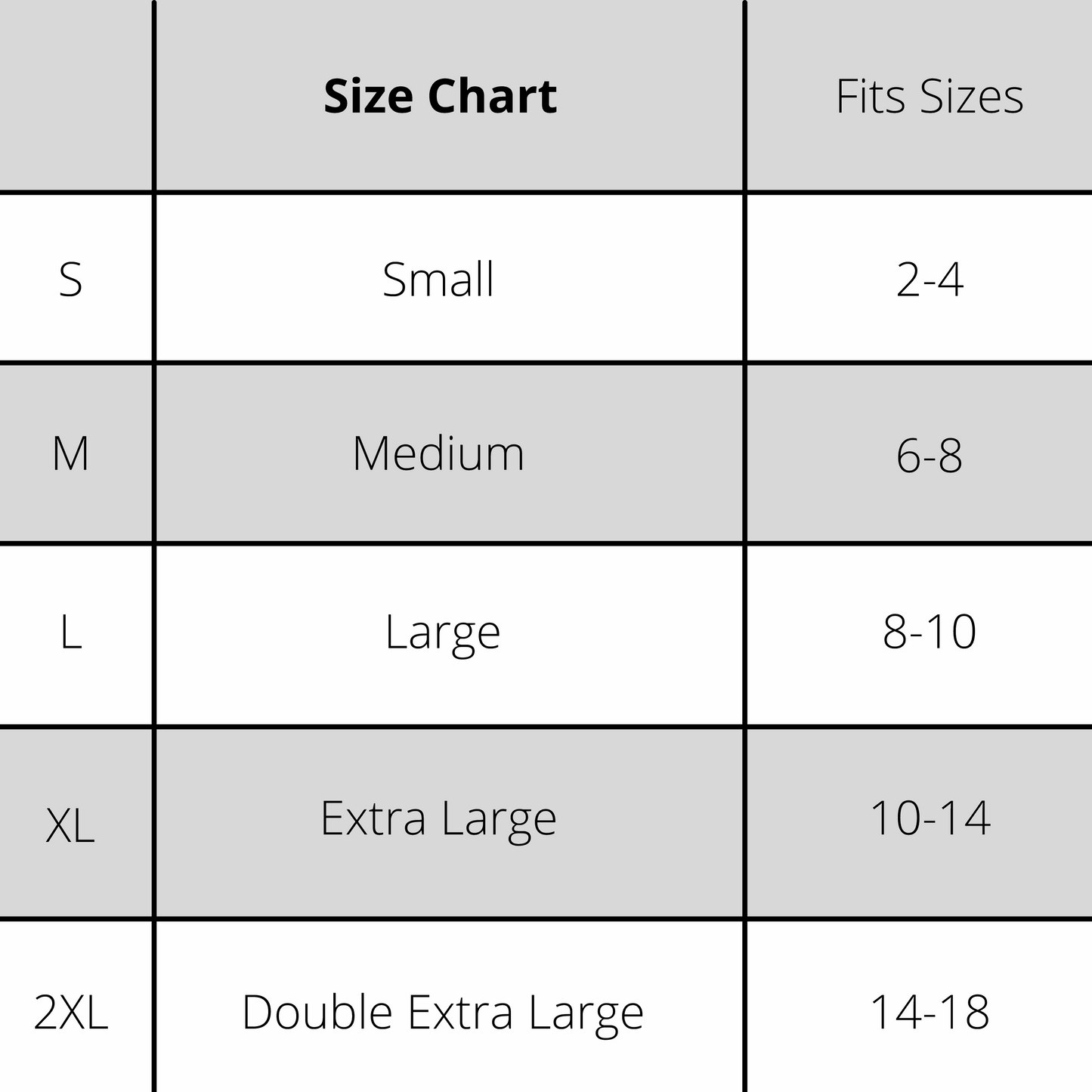 Size Chart Womens Park Ranger Wide Neck Fleece