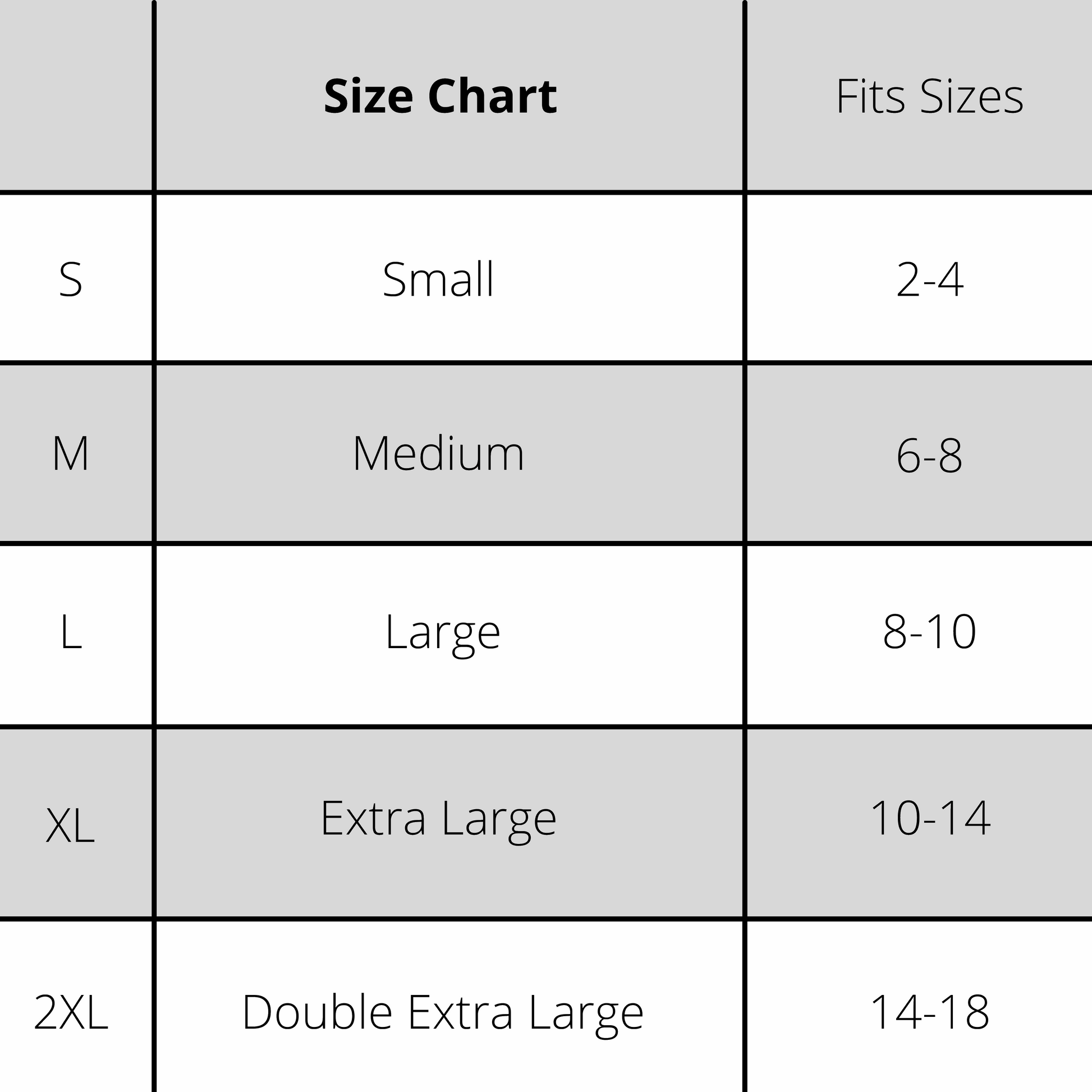 Size Chart Womens Park Ranger Wide Neck Fleece