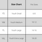 Youth Stay Wild Tee Size Chart