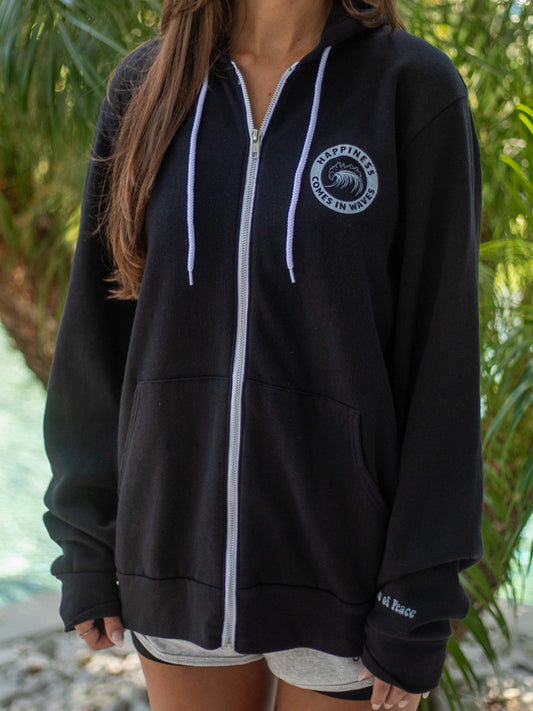 Unisex Happiness Waves Zip Hoodie