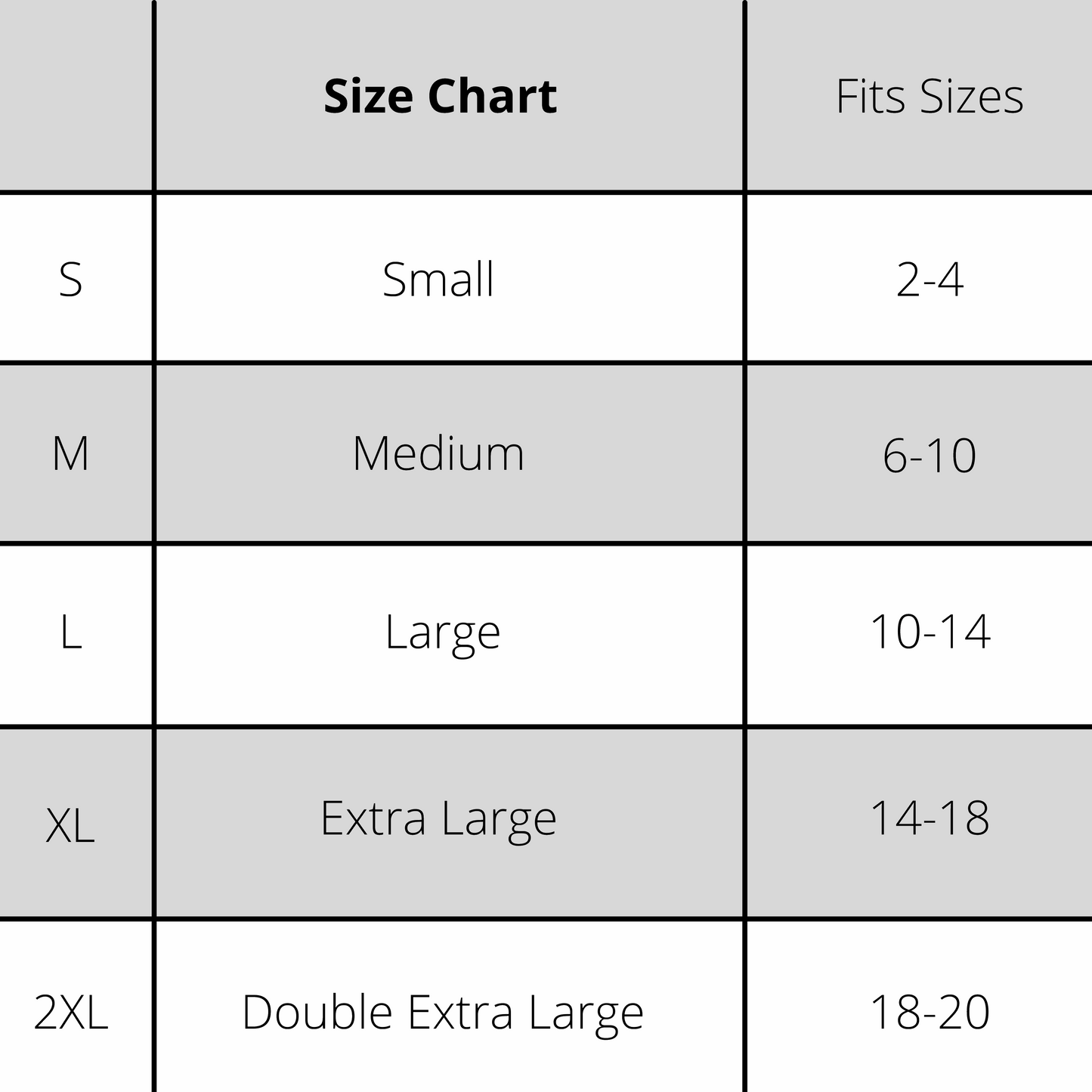 Womens Size Chart