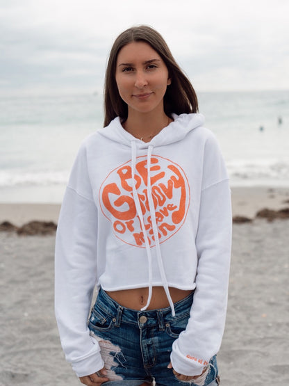 Women's Be Groovy Cropped Pullover Hoodie