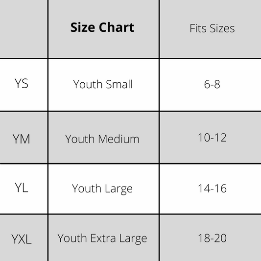 Youth Size Chart